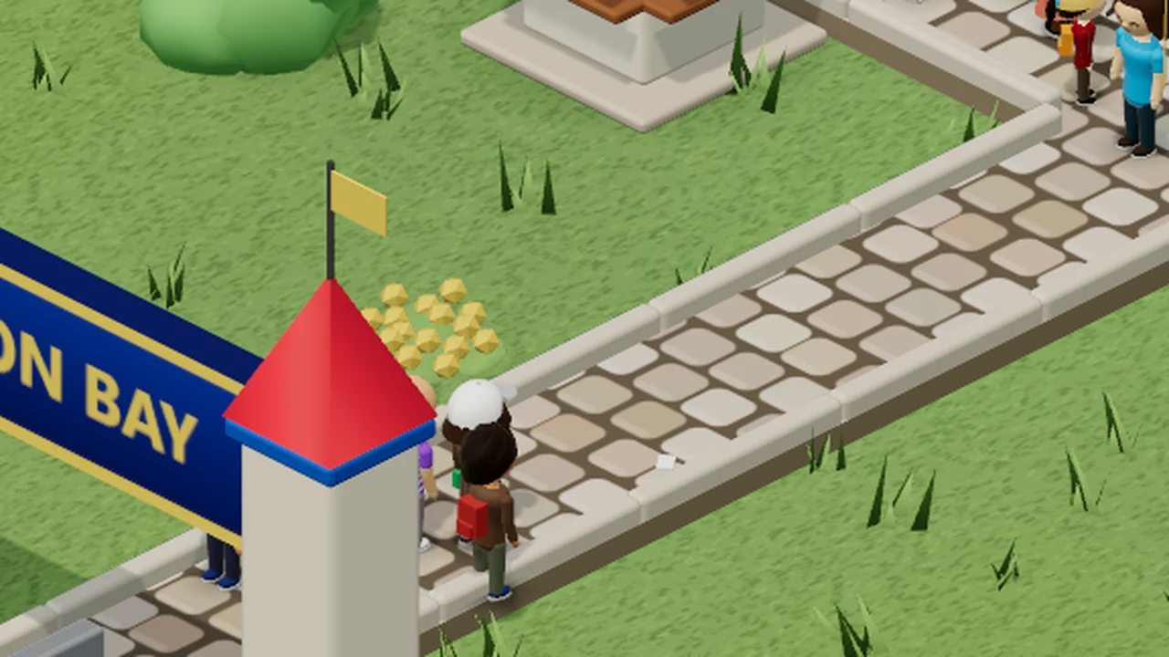 The llama card: now the llama is really there, nibbling the flower beds by the gate (before)