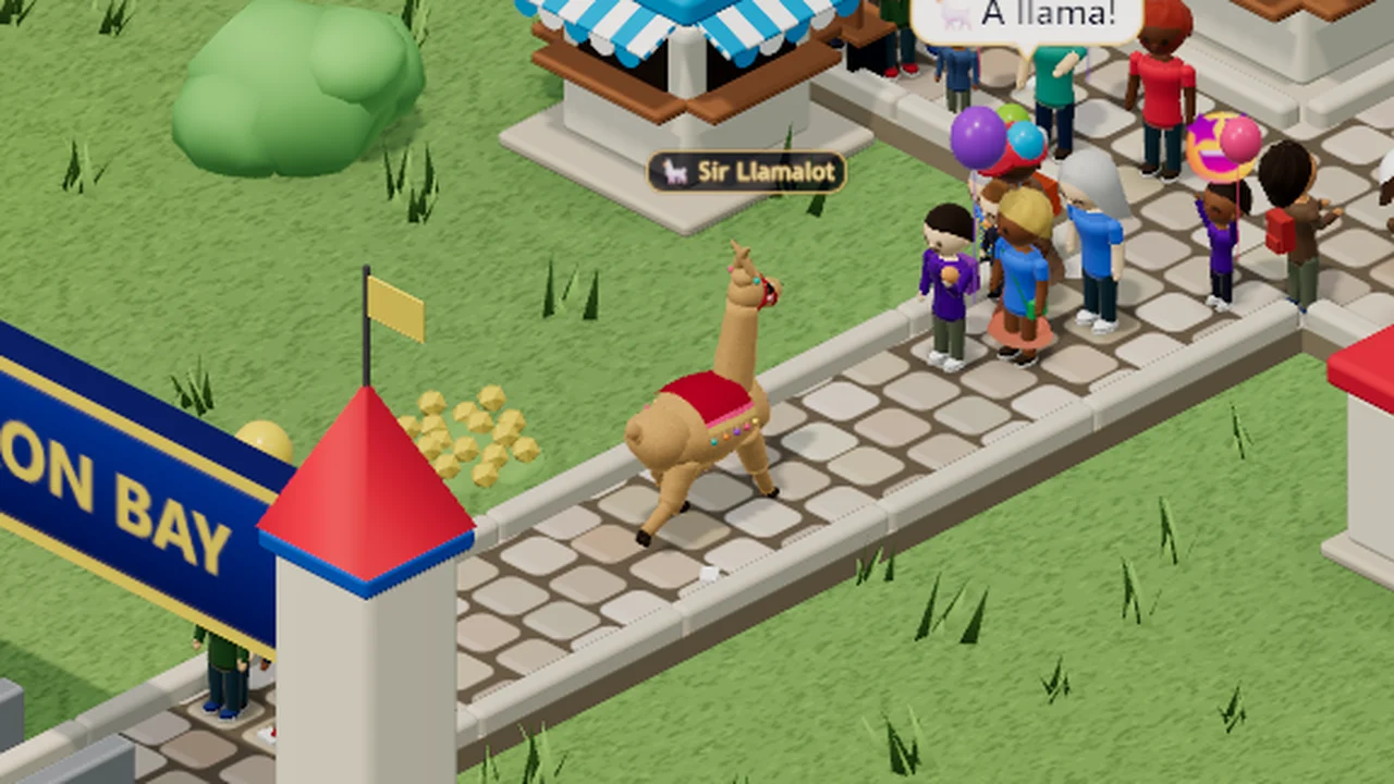 Sir Llamalot: once a costume with round ears, now a real llama in a crimson blanket (after)