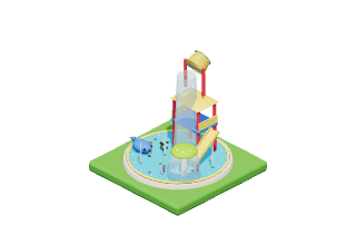 Splash Pad: water in Park Baron