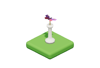 Butterfly Statue: A butterfly fluttering over a marble pedestal.