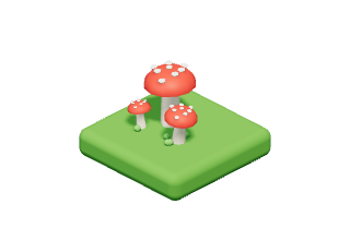 Toadstools: Giant spotted toadstools, fit for fairies.