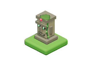 Stone Idol: A great stone head with jewelled eyes.