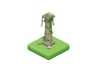 Vine Pillar: An ancient pillar wrapped in swaying vines.