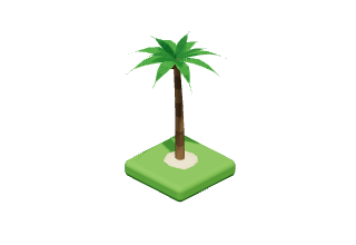 Palm Tree: A tall coconut palm swaying in the sea breeze.