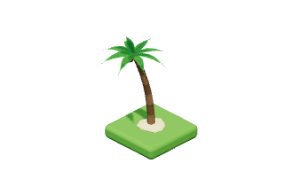 Leaning Palm: A palm bent by years of storms.