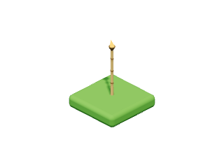 Tiki Torch: A bamboo torch that flickers warmly at night.