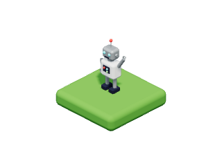 Robot: A friendly retro robot waving hello.