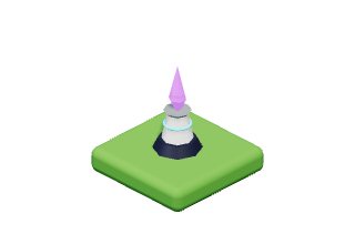 Crystal Spire: A floating crystal hovering over its plinth.