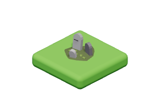 Gravestones: A few weathered headstones, leaning this way and that.