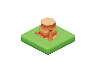 Desert Rock: A layered red rock, like a tiny mesa.